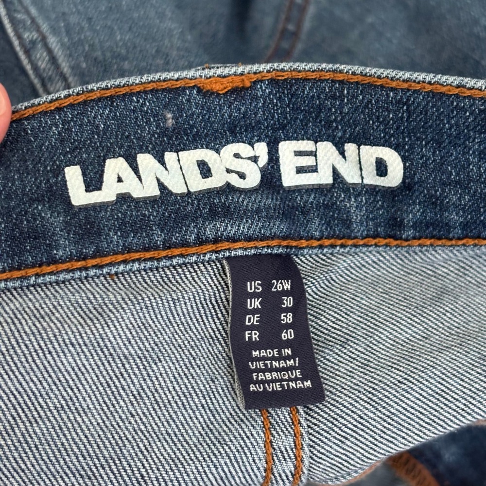 Lands End Kick Flare Cropped Jeans Size 26W High Rise Stretch Capri‎ Comfort - Picture 8 of 11